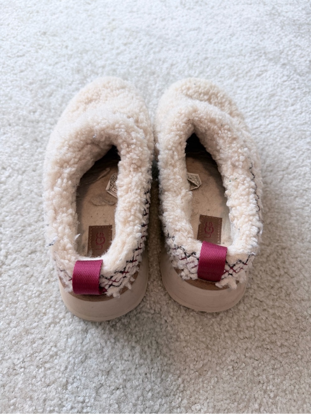 UGG Tazz Braid Platform Mule Slippers White Borg Shearling Clog Womens Size 7 - Picture 4 of 12
